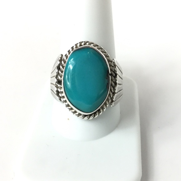 Vintage Other - Vintage Sterling Silver Turquoise Ring Size 11